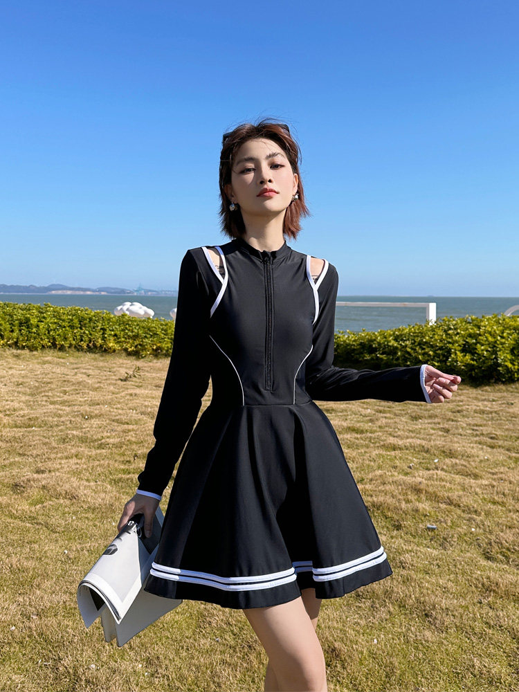 ANTYLEE 2025泳衣女新款微胖女孩遮肉高级感大码长袖胖mm泡温泉,运动/瑜伽/健身/球迷用品,连体泳衣,淘宝优惠券,粉丝福利购,淘宝优惠卷