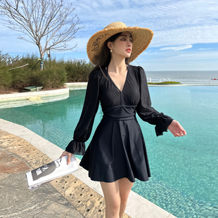 连体女款 泳衣胖mm遮肉微胖女孩爆款 泡温泉显瘦游泳衣 大码 2025新款