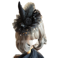 Halloween Witch hat, Dark witch hat, lolita top hat, cosplay magical girl prop, Lolita hair accessory thumbnail 6