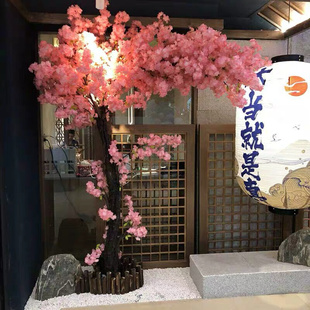 仿真樱花假树日式 饰造景落地 旦春节室内装 系桃花商场许愿树新年元