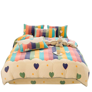 珊瑚绒被套单件学生宿舍定制尺寸冬天牛奶绒法兰绒冬款180x220cm