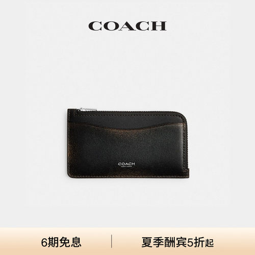 COACH/蔻驰女士复古挚爱皮革NEW YORK拉链卡包高级感通勤
