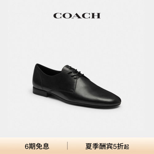 【新品】COACH/蔻驰男士SOFT德比鞋平底商务鞋子高级感气质黑色