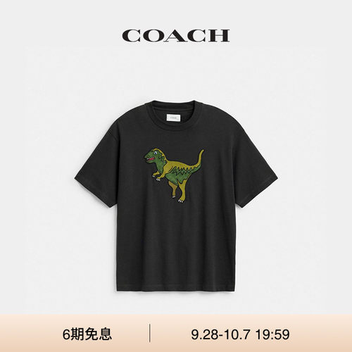 COACH/蔻驰男女同款棉质REXY休闲型T恤短袖上衣宽松