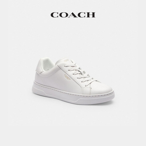 COACH/蔻驰男女同款HIGH LINE老花运动鞋低帮鞋子白色