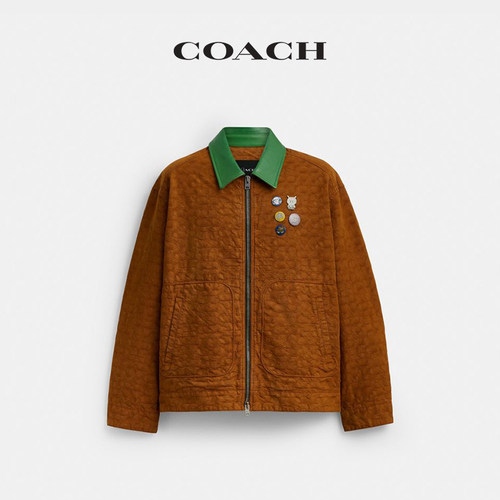 【新款】COACH | BRAIN DEAD/蔻驰男士拉链短夹克棉质外套上衣