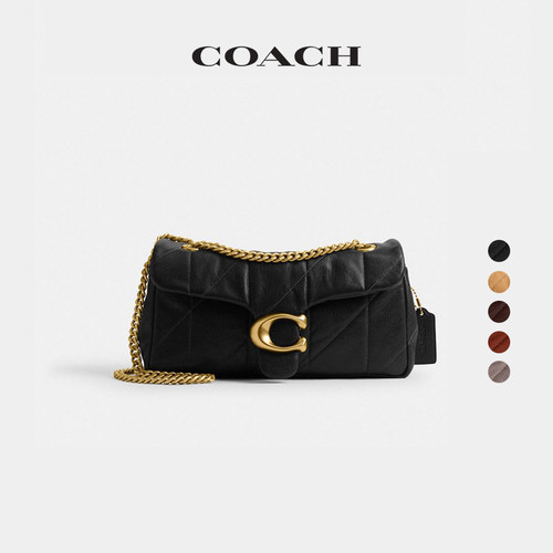 【礼物】COACH/蔻驰女士羊皮革菱格纹绗缝TABBY 26号单肩包斜挎包
