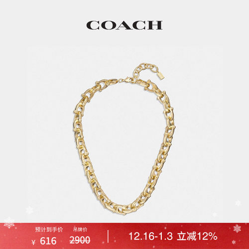 COACH/蔻驰女士经典标志粗链节项链