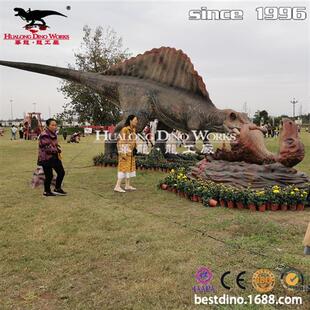 户外软体硅胶仿真恐龙模型仿真棘龙吃鸭嘴龙自贡恐龙厂家大型恐龙