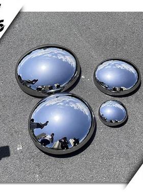 圆形不锈钢镜面水滴鹅卵石雕塑墙面水池景观软装饰售楼处落地摆件