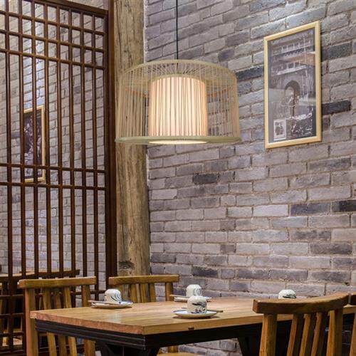 新中式餐厅吊灯酒店餐馆包厢大气灯具东南亚日式会所禅意茶馆竹灯