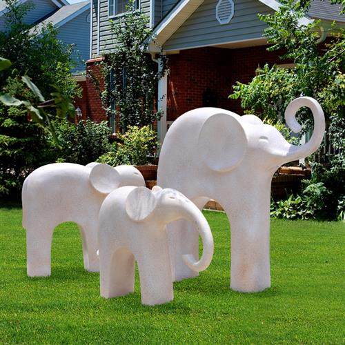 户外大型大象摆件玻璃钢简约几何创意象雕塑园林景观花园庭院装饰