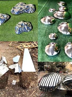 大型不锈钢圆环浪花定制动物园林景观校园地标雕塑建筑售楼处摆件