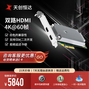 天创恒达TC 710N2双路采集卡4K视频直播2路输入低延迟SDK开发HDMI