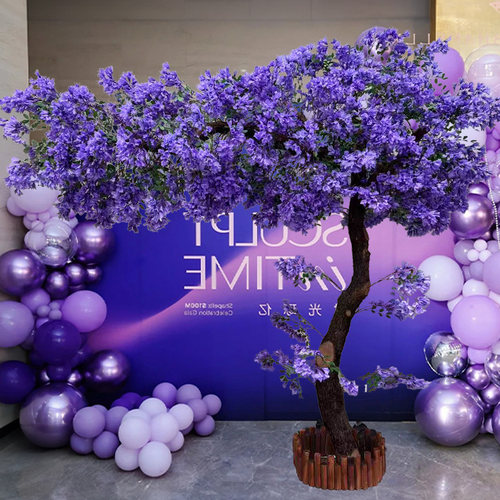 仿真蓝花楹树紫色假树樱花树落地室内外婚庆道具装饰假桃花造景