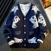 春秋纯棉针织外套 新款 男童开衫 毛衣儿童潮童男孩洋气早春2026春装