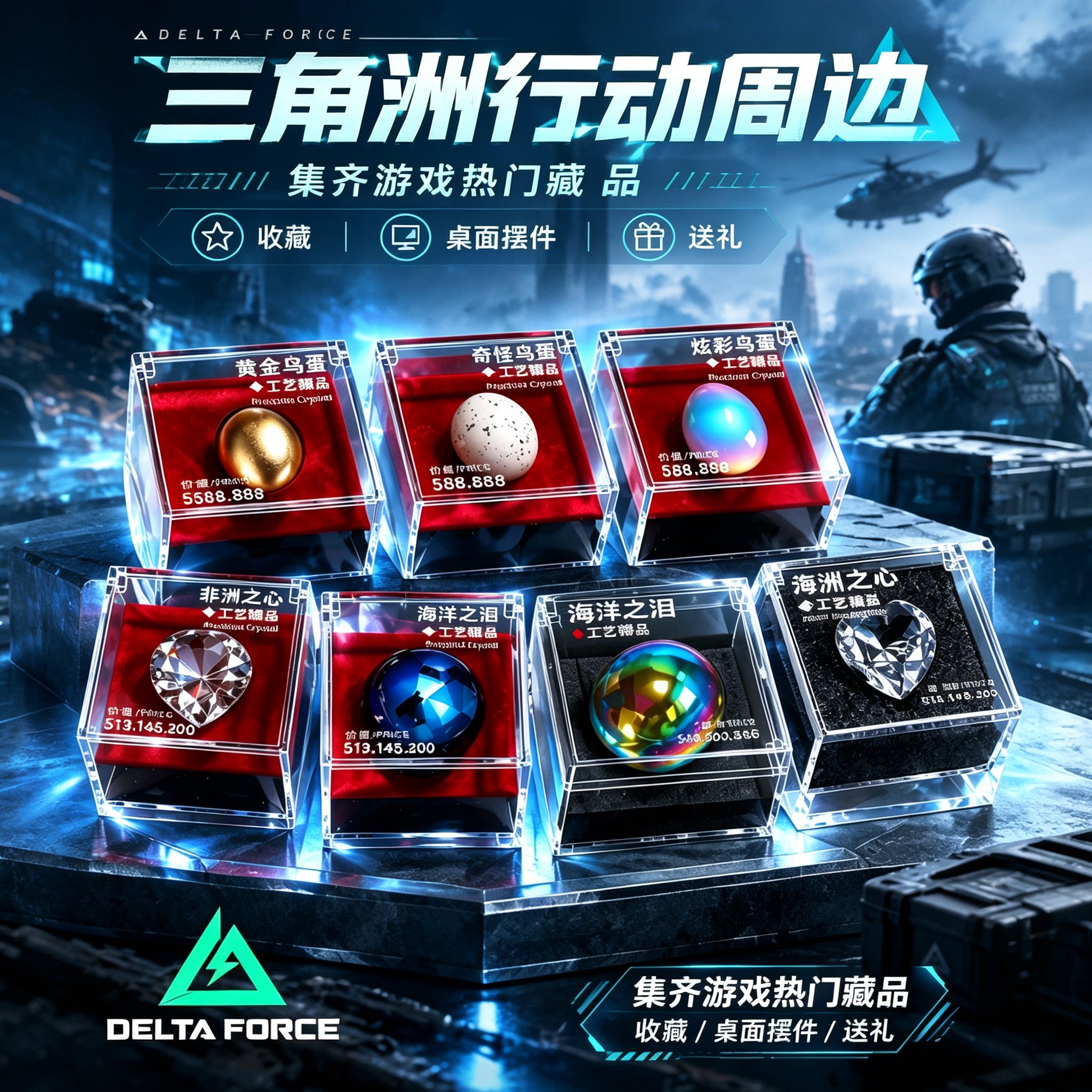海洋之泪模型三角洲行动周边大红非洲之心星模型礼盒摆件男孩礼物图片
