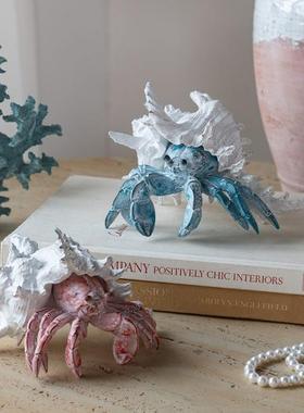 欧式树脂海洋生物寄居蟹客厅摆件