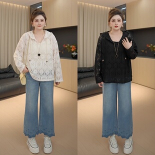 镂空连帽针织衫 月光之旅 秋季 新款 百搭上衣女 时尚 胖佳佳