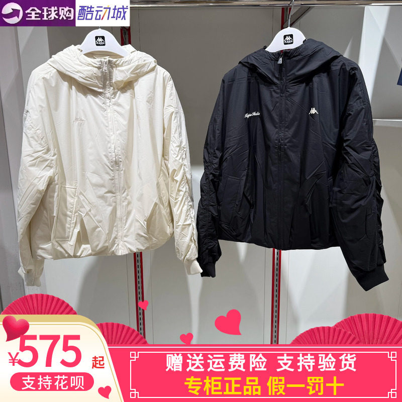 卡帕背靠背kappa女款2026冬款运动休闲高效暖绒棉服外套K0G82MM04