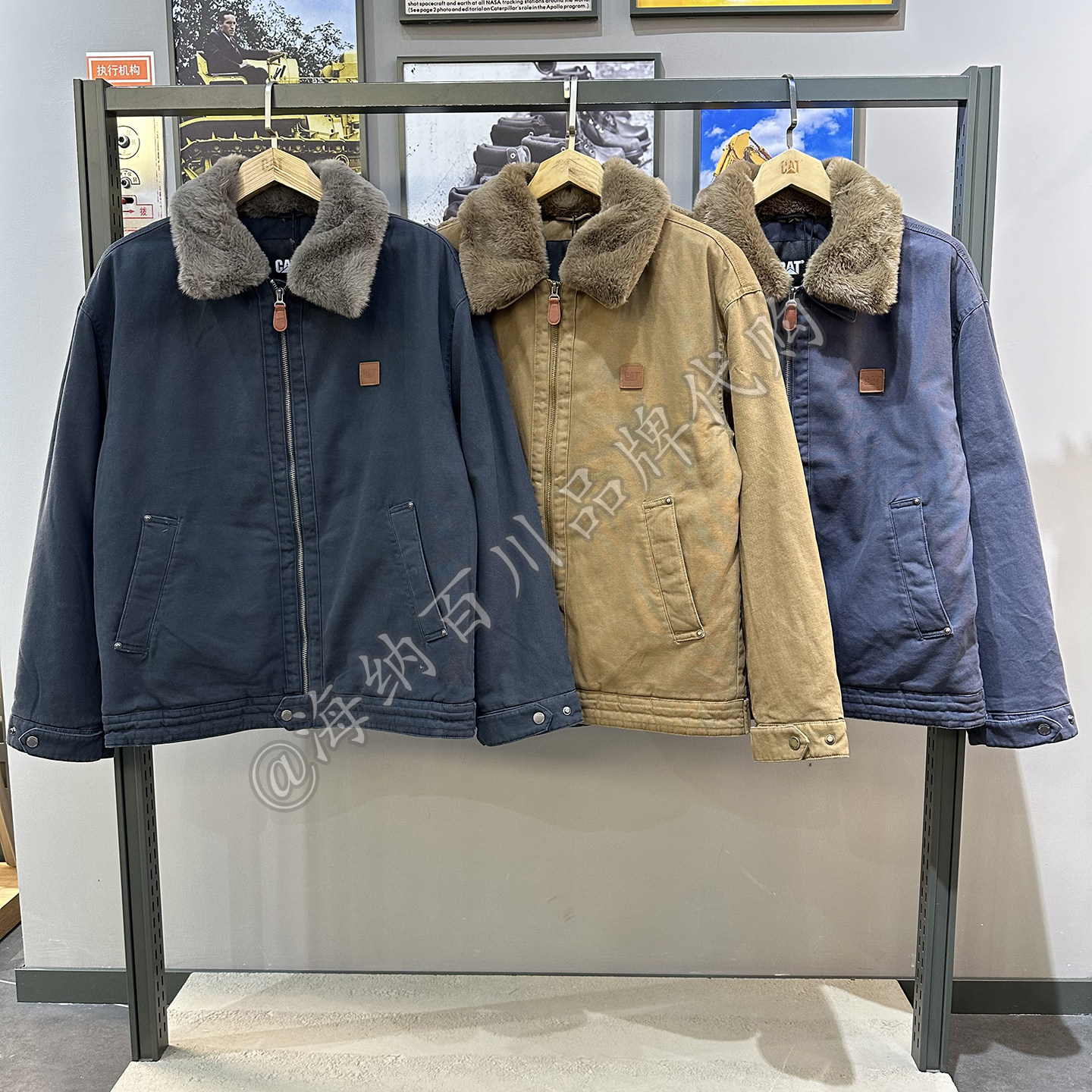 CAT卡特男款2026冬款运动休闲翻毛领棉服外套CP3QJX43271