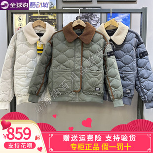 CAT卡特25秋季女士三防绗缝猎装羊羔绒翻领羽绒服CO3DWW4W211