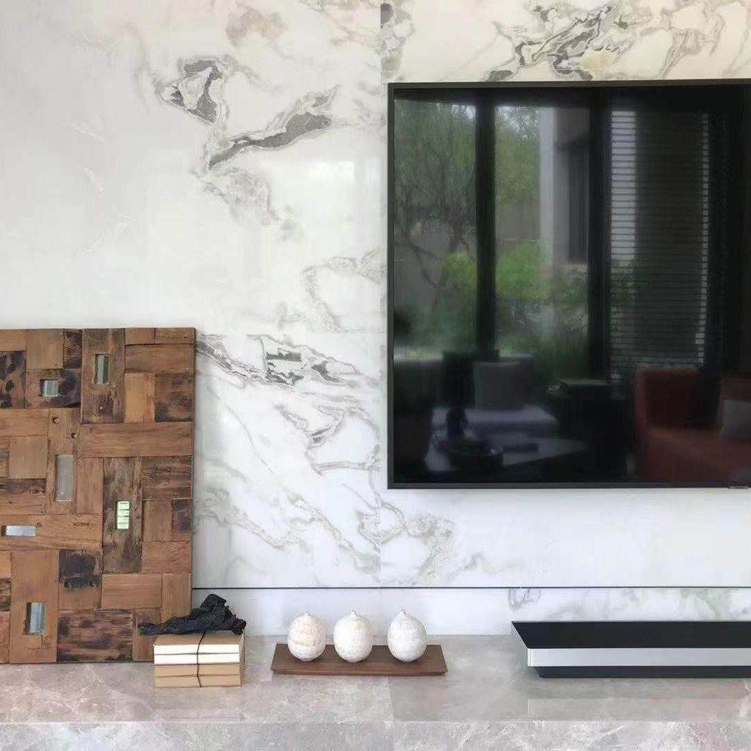 天然大理石定制白淡纹 天然奢石毕加索大理石台面定制加工桌面板