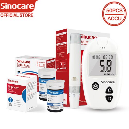 Sinocare外贸Safe-accu家用免调码全自动血糖仪测血糖仪试纸出口