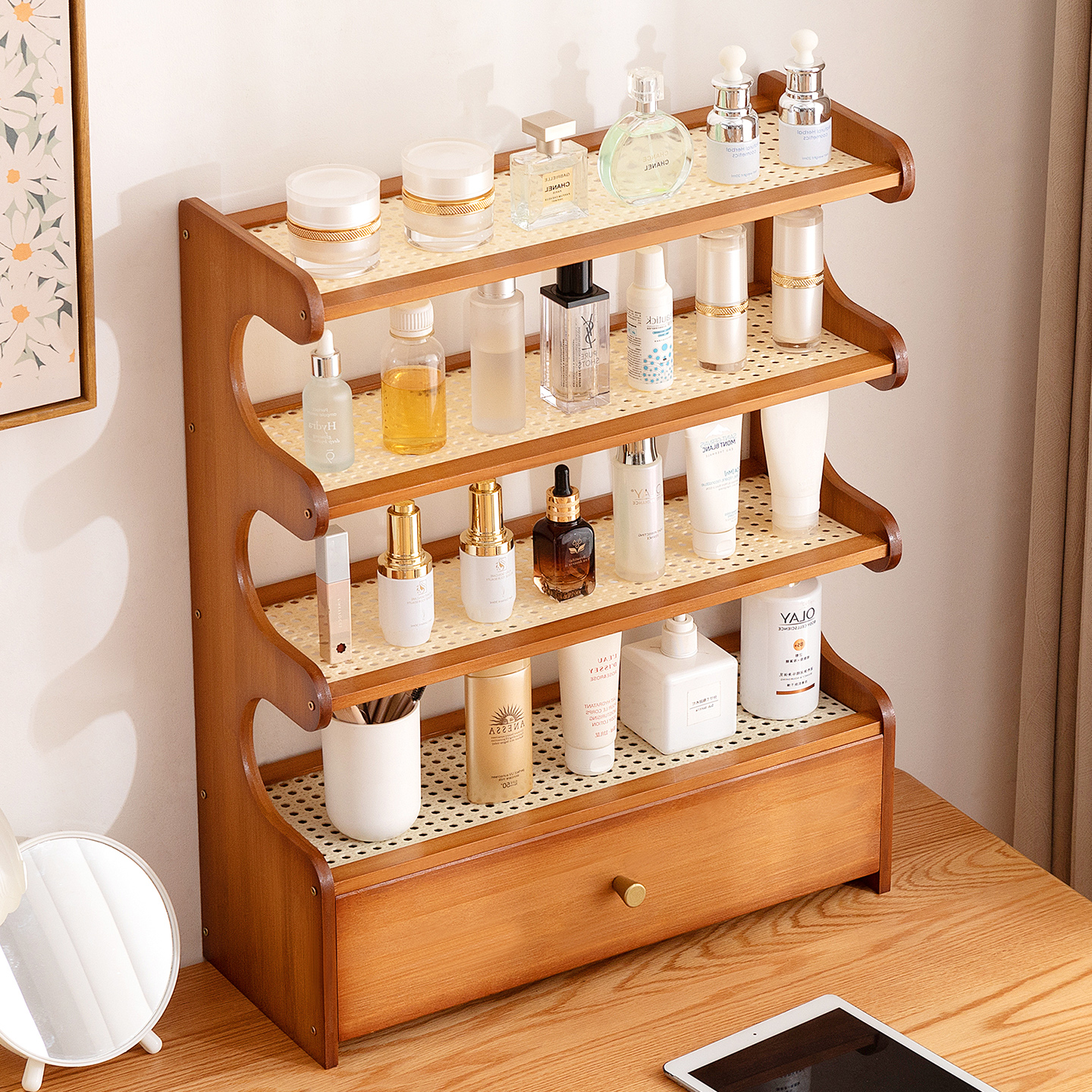 桌面化妆品收纳盒茶具展示