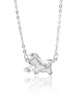 s925纯银贝母项链女轻奢小众不掉色配饰独角兽吊坠锁骨链饰品