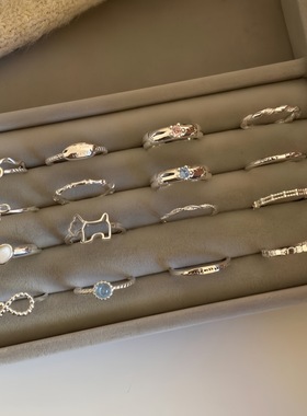 S925纯银素圈戒指女简约小众轻奢高级感ins风不掉色开口指环批发