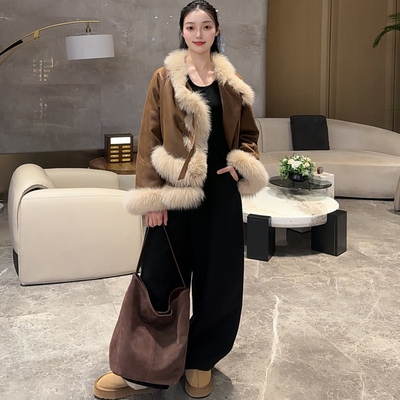 2025冬新款狐狸毛皮草外套女百搭中长款真毛洋气显瘦年轻款鹅绒服