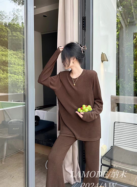 金CC高端定制新款 进口醋酸抗皱面料 高级感上衣直筒裤两件套装女