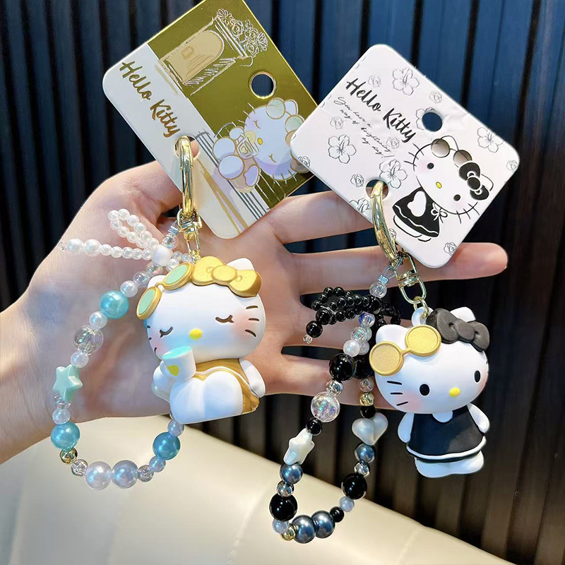 正版Kitty猫串珠手链钥匙扣挂件