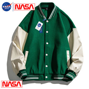 外穿上衣服 NASA官网联名潮牌棒球领外套男春秋新款 情侣夹克男装