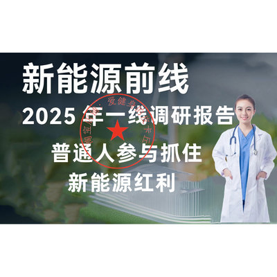 2025年度新能源前线调研报告普通人参与抓住新能源红利
