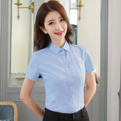 工装 衬衫 白色衬衣藏青长袖 灰色职业春夏秋正装 气质工作服 女白修身