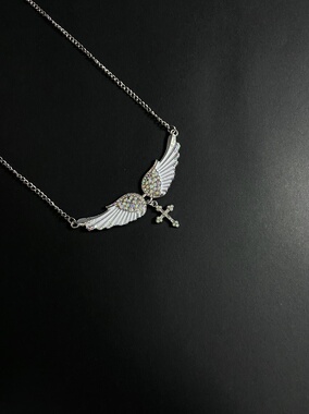 Vintage 古著【Rescue Wings】项链.白