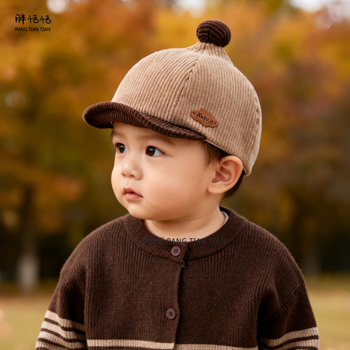 秋冬季时尚软檐宝宝保暖鸭舌帽