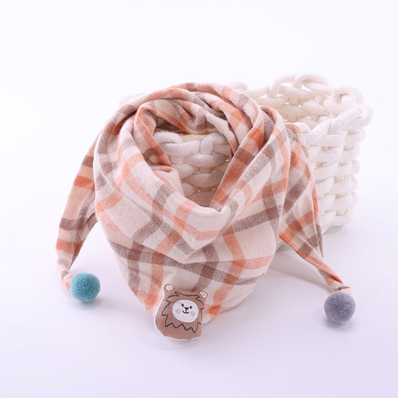 宝宝围巾秋冬季纯棉婴儿三角巾可爱防风保暖春秋冬天男女儿童围脖