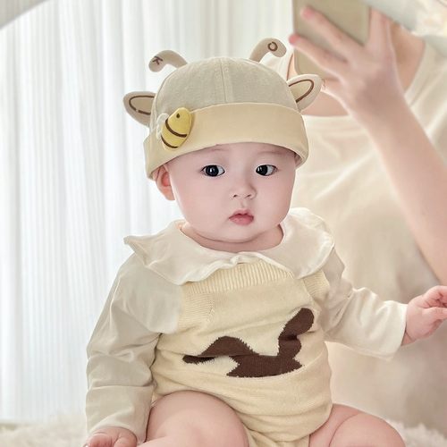 春季薄款可爱超萌男女婴儿瓜皮帽