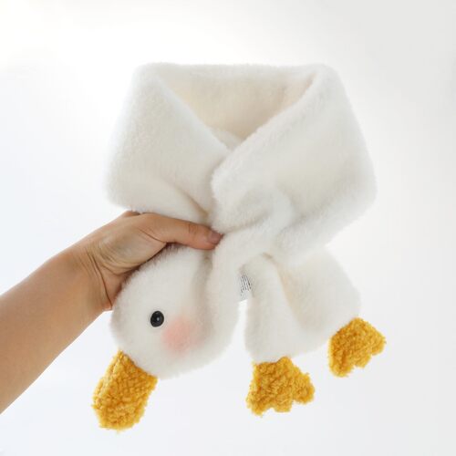 秋冬超萌保暖宝宝毛绒围脖交叉巾