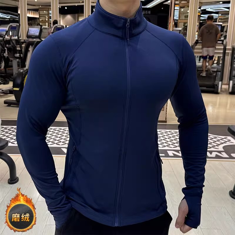 专业跑步长袖磨毛保暖训练健身衣