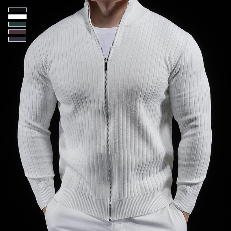 运动立领开衫加厚保暖毛衣外套