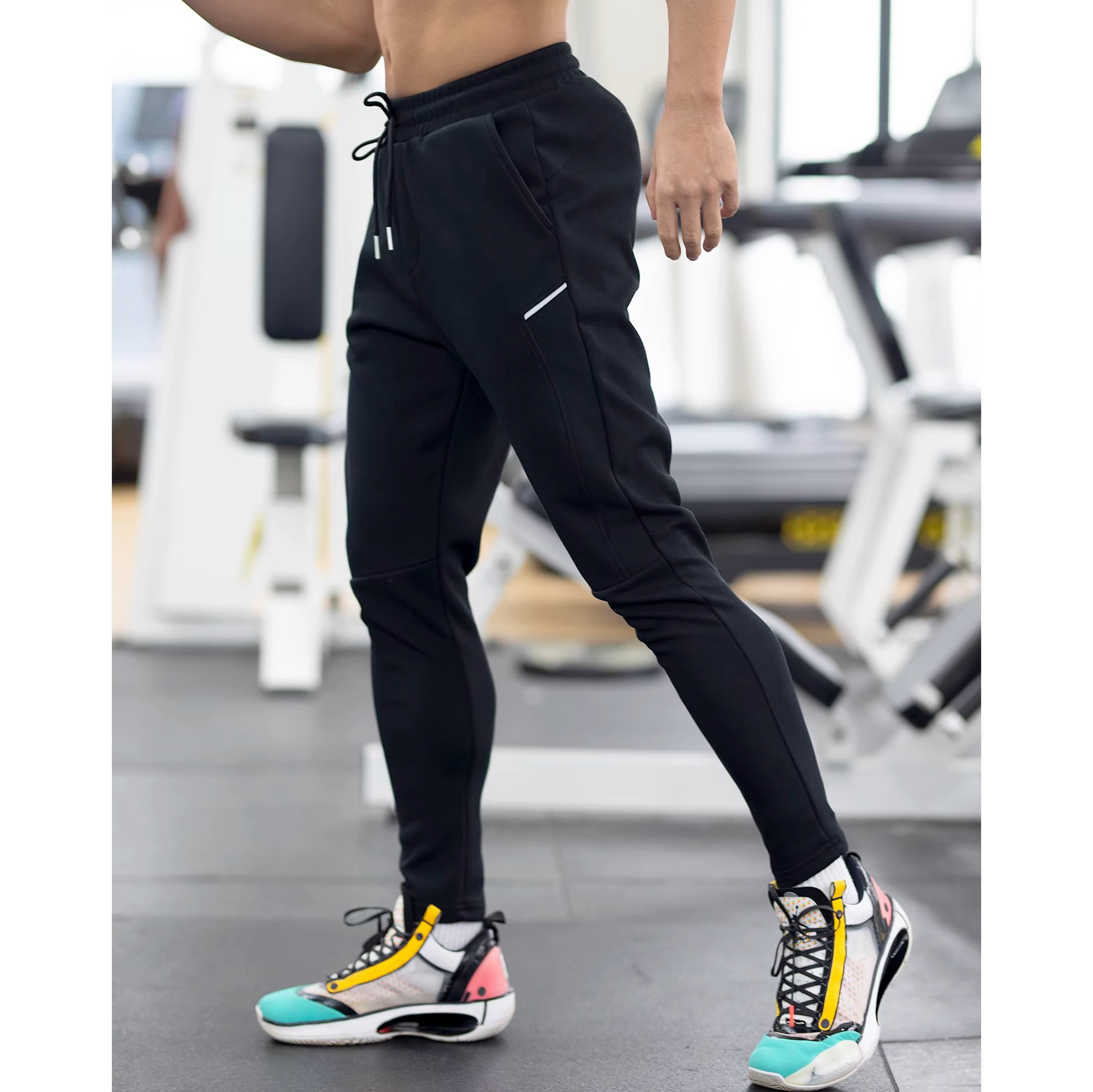 2024秋冬新款运动健身房长裤男弹力速干修身小脚裤休闲百搭跑步裤