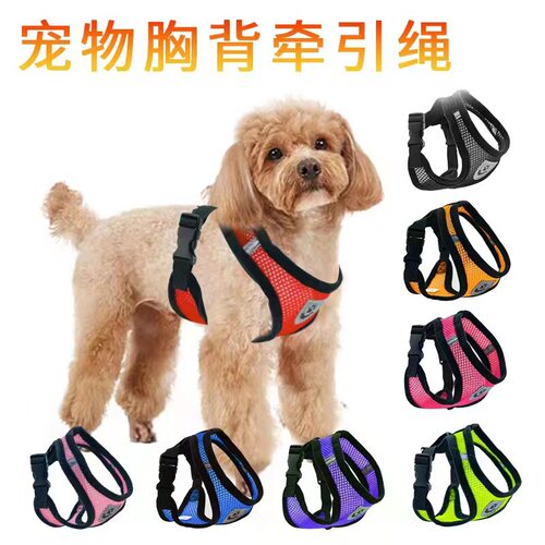 宠物遛狗狗溜猫咪胸背带户外牵引