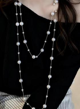 满天星叠戴珍珠项链女2025新款