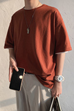 DX17099-P20纯色纯棉短袖t恤男短袖男大码宽松半袖男，男装T恤，电商A040