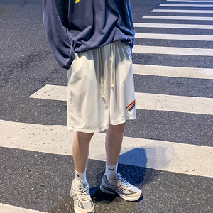 MK37064-P15冰丝短裤男士大码宽松休闲五分裤男运动中裤港风,灰色卫衣搭配牛仔裤的高跟图片