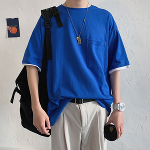 DX24099-P25大口袋百搭短袖t恤男大码半袖体恤上衣服图片